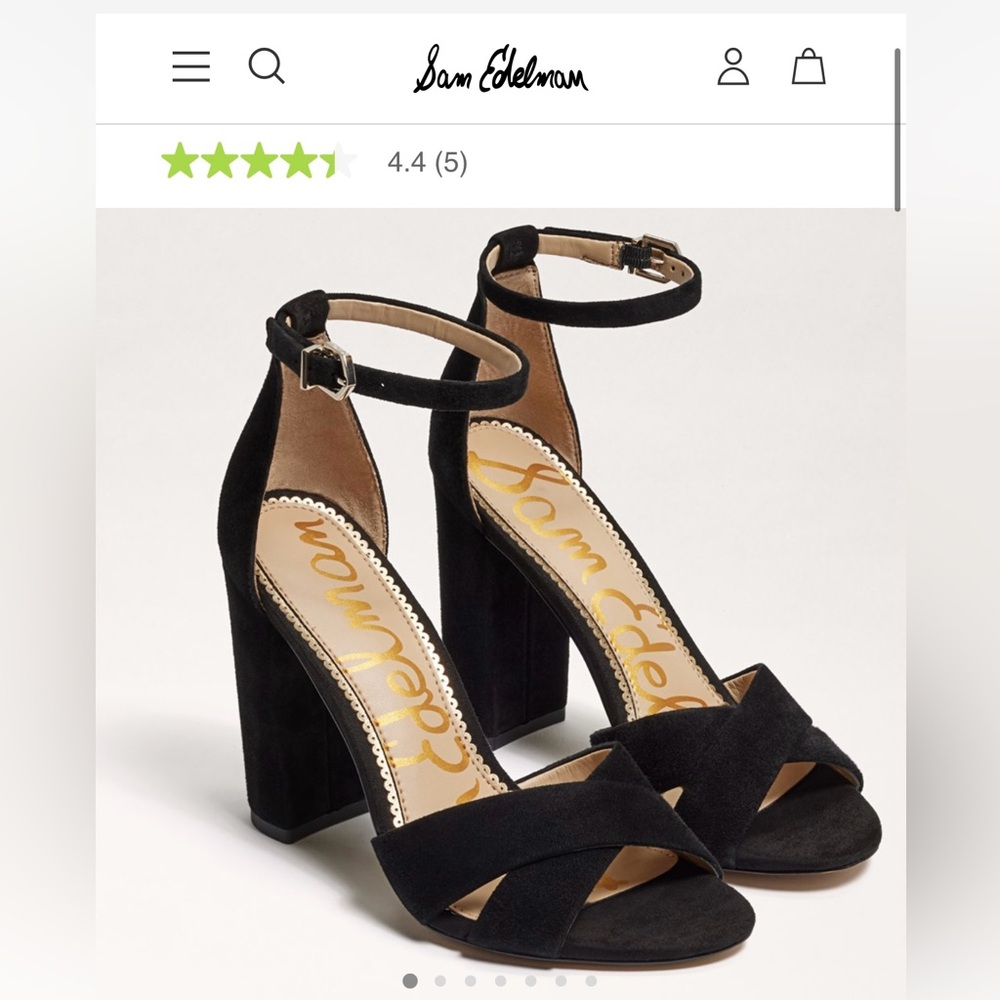 Sam Edelman - YANCY ANKLE STRAP SANDAL. Size 7, never worn. Black Suede.